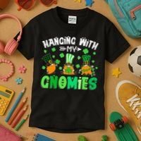 Hanging With My Gnomies Shamrock St Patrick's Day Irish Kids T-Shirt thumb 3