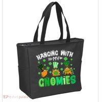 Hanging With My Gnomies Shamrock St Patrick's Day Irish Tote Bag thumb 2