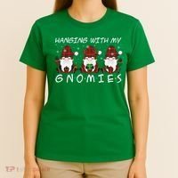 Hanging With My Gnomies Friends Christmas Holiday T-Shirt thumb 4