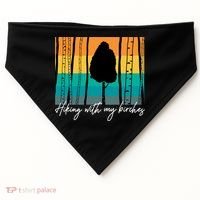 Hiking With My Birches Hilarious Campfire Hiking Funny Gift USA-Made Doggie Bandana thumb 0