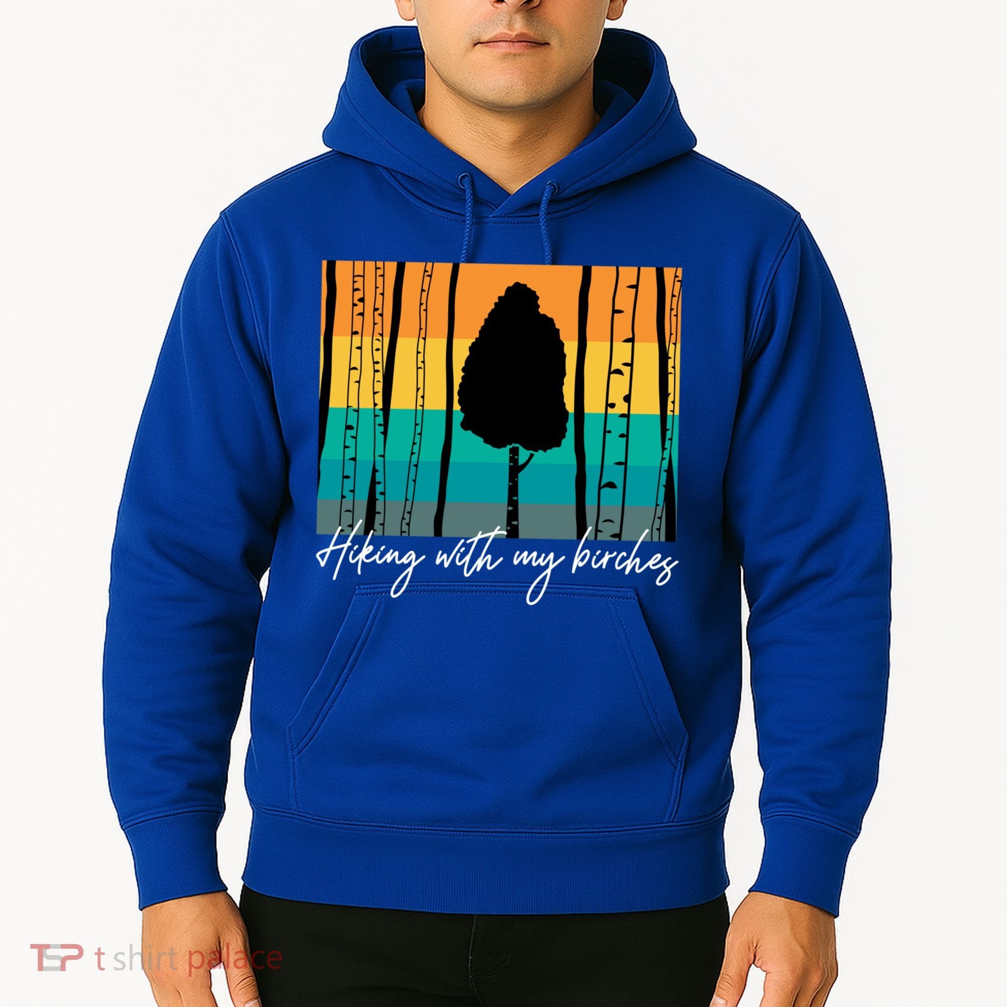 Hiking With My Birches Hilarious Campfire Hiking Funny Gift Hoodie