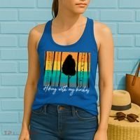 Hiking With My Birches Hilarious Campfire Hiking Funny Gift Women's Tank Top thumb 2