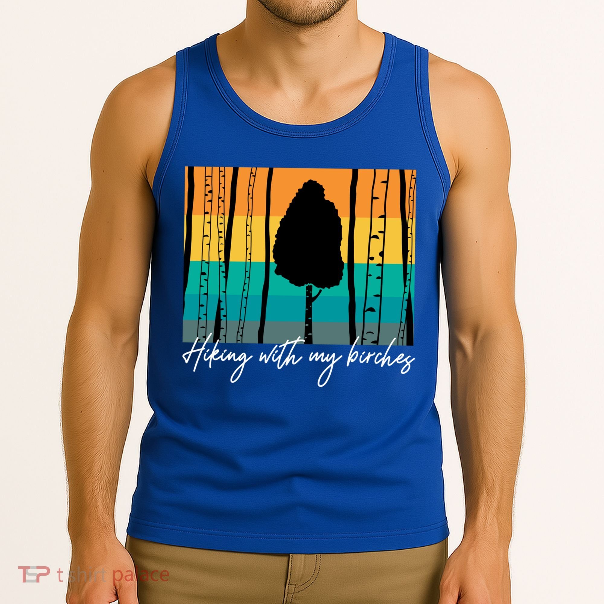 Hiking With My Birches Hilarious Campfire Hiking Funny Gift Tank Top