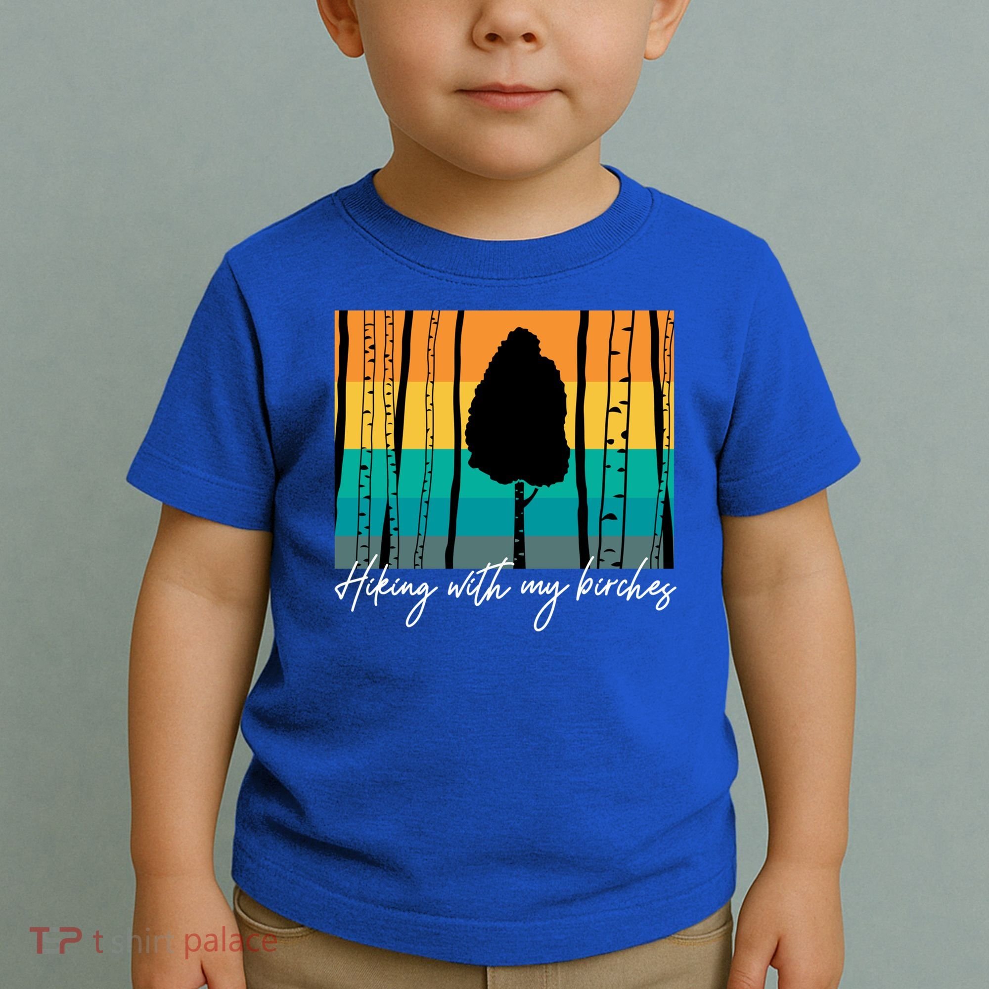 Hiking With My Birches Hilarious Campfire Hiking Funny Gift Toddler T-Shirt