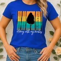 Hiking With My Birches Hilarious Campfire Hiking Funny Gift Women's T-Shirt thumb 2