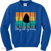Hiking With My Birches Hilarious Campfire Hiking Funny Gift Kids Sweatshirt thumb 0
