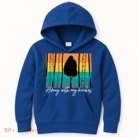 Hiking With My Birches Hilarious Campfire Hiking Funny Gift Kids Hoodie thumb 0