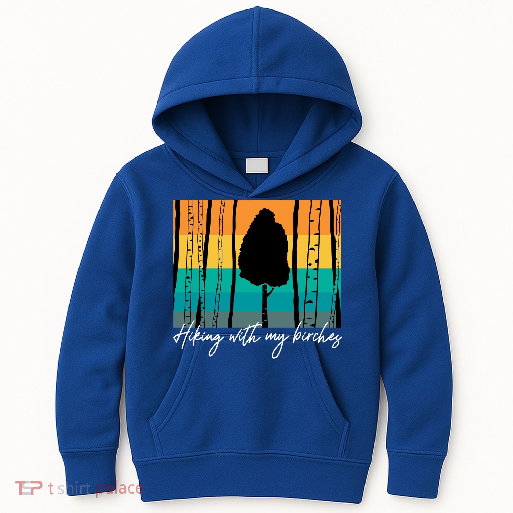 Hiking With My Birches Hilarious Campfire Hiking Funny Gift Kids Hoodie