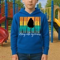 Hiking With My Birches Hilarious Campfire Hiking Funny Gift Kids Hoodie thumb 2