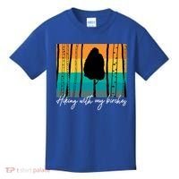 Hiking With My Birches Hilarious Campfire Hiking Funny Gift Kids T-Shirt thumb 0