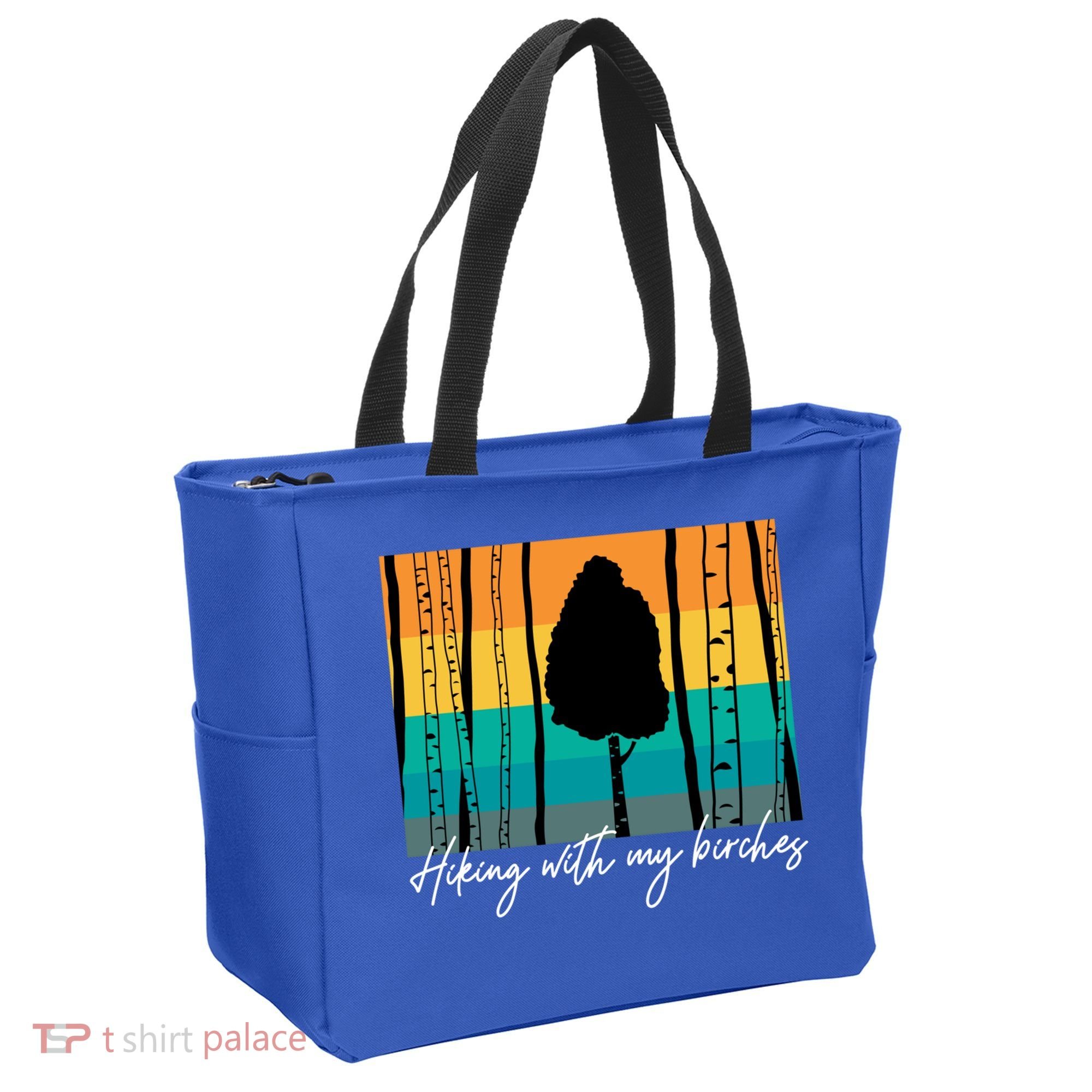 Hiking With My Birches Hilarious Campfire Hiking Funny Gift Tote Bag