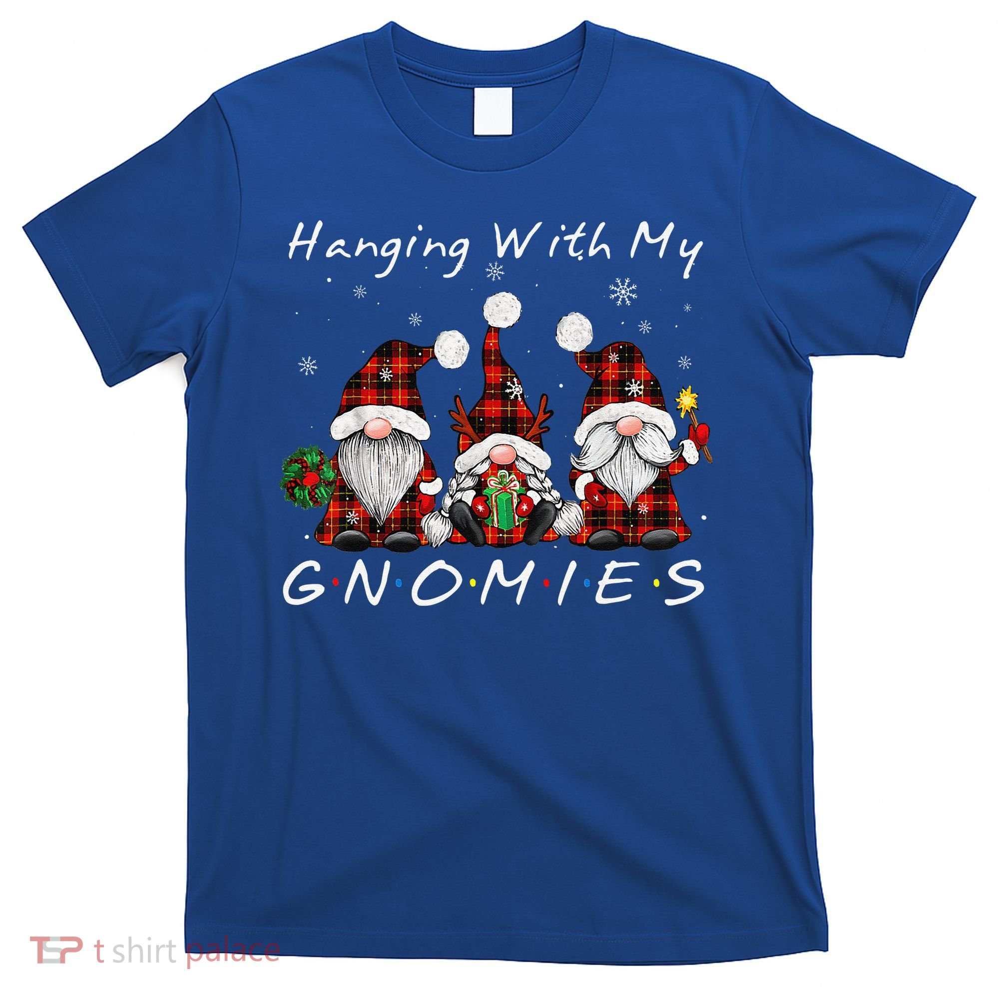 Hanging With My Gnomies Buffalo Red Plaid Christmas Gnome T-Shirt