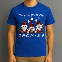Hanging With My Gnomies Buffalo Red Plaid Christmas Gnome T-Shirt thumb 3