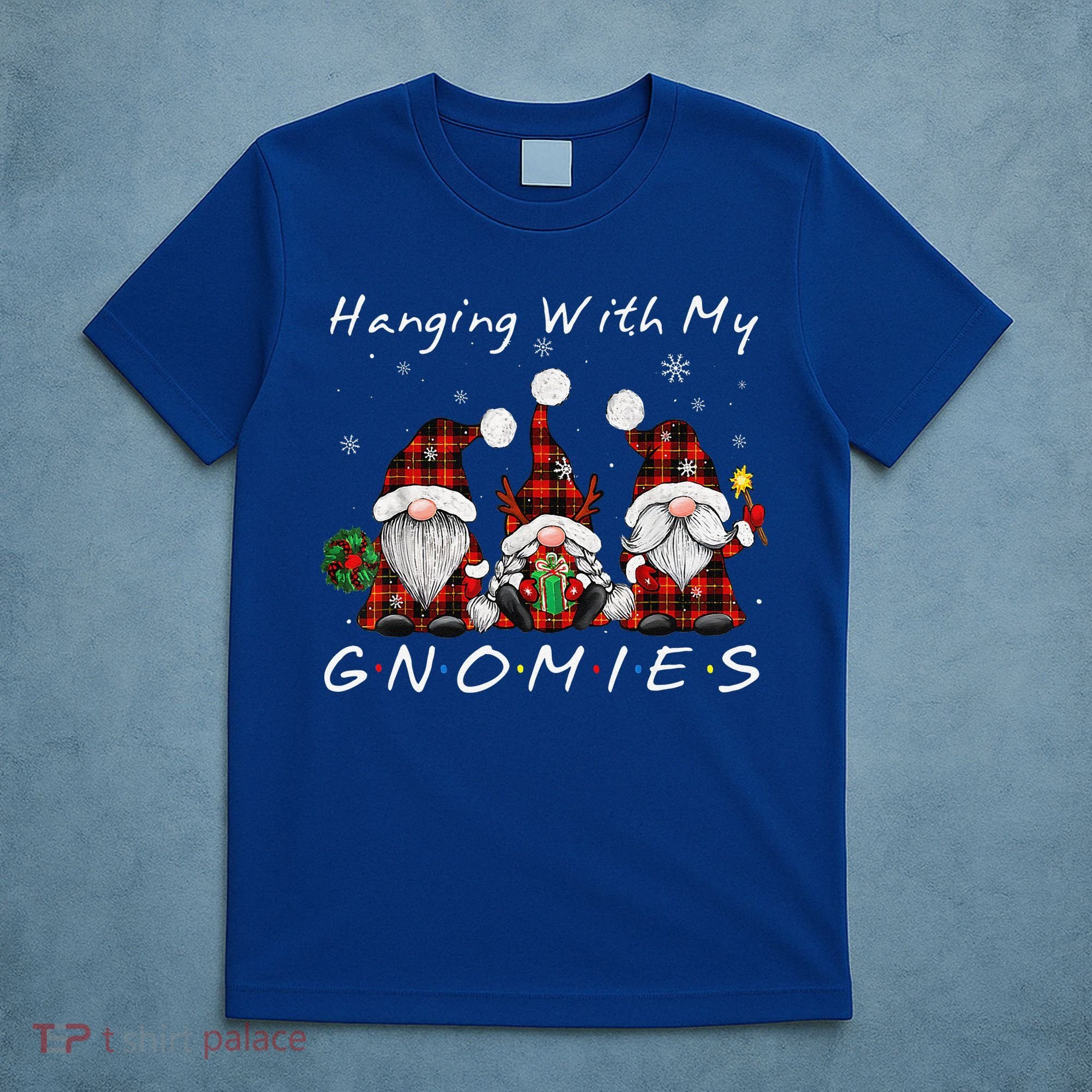 Hanging With My Gnomies Buffalo Red Plaid Christmas Gnome T-Shirt