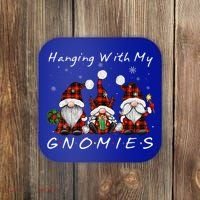 Hanging With My Gnomies Buffalo Red Plaid Christmas Gnome Coaster thumb 0