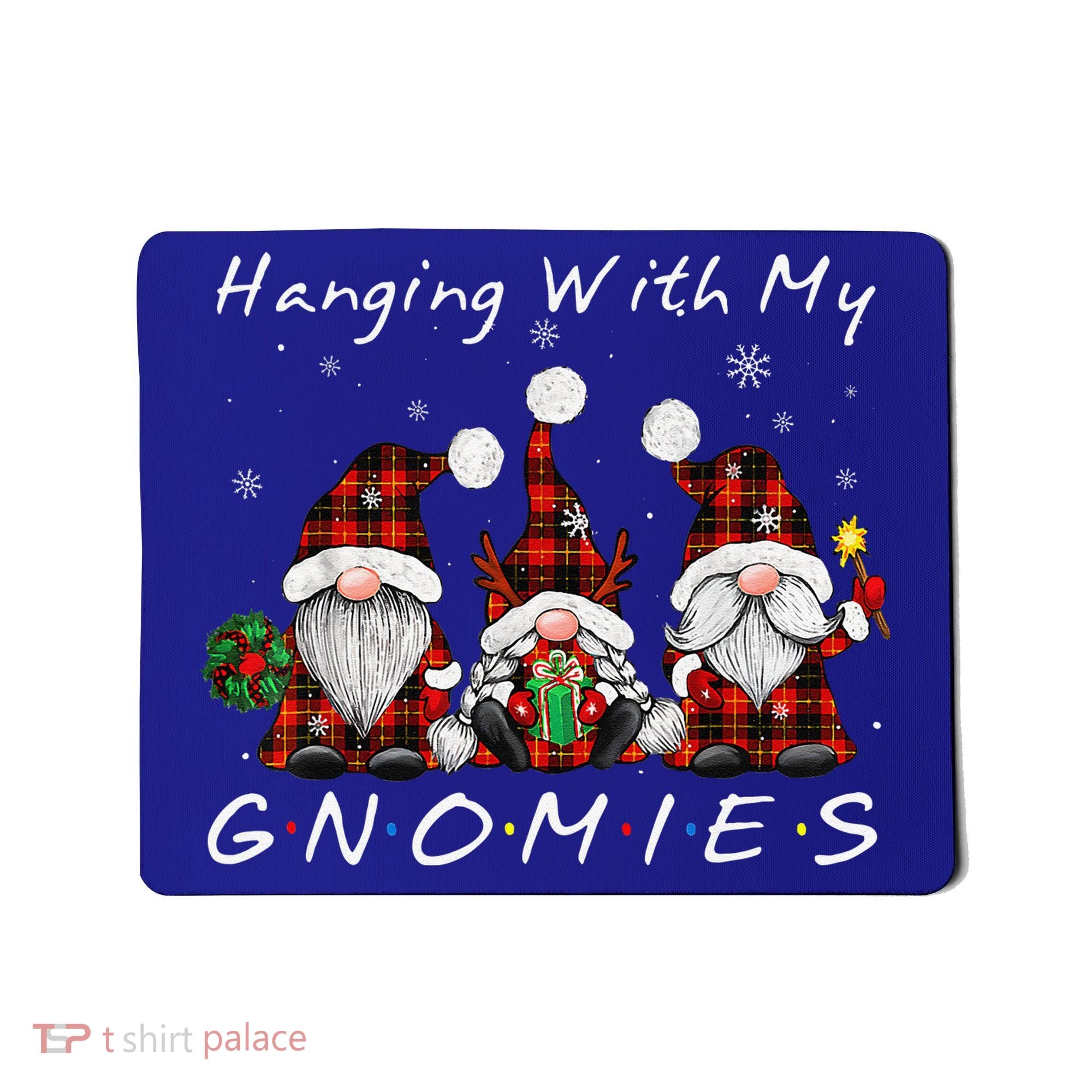 Hanging With My Gnomies Buffalo Red Plaid Christmas Gnome Mousepad