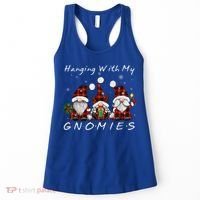 Hanging With My Gnomies Buffalo Red Plaid Christmas Gnome Women's Tank Top thumb 0