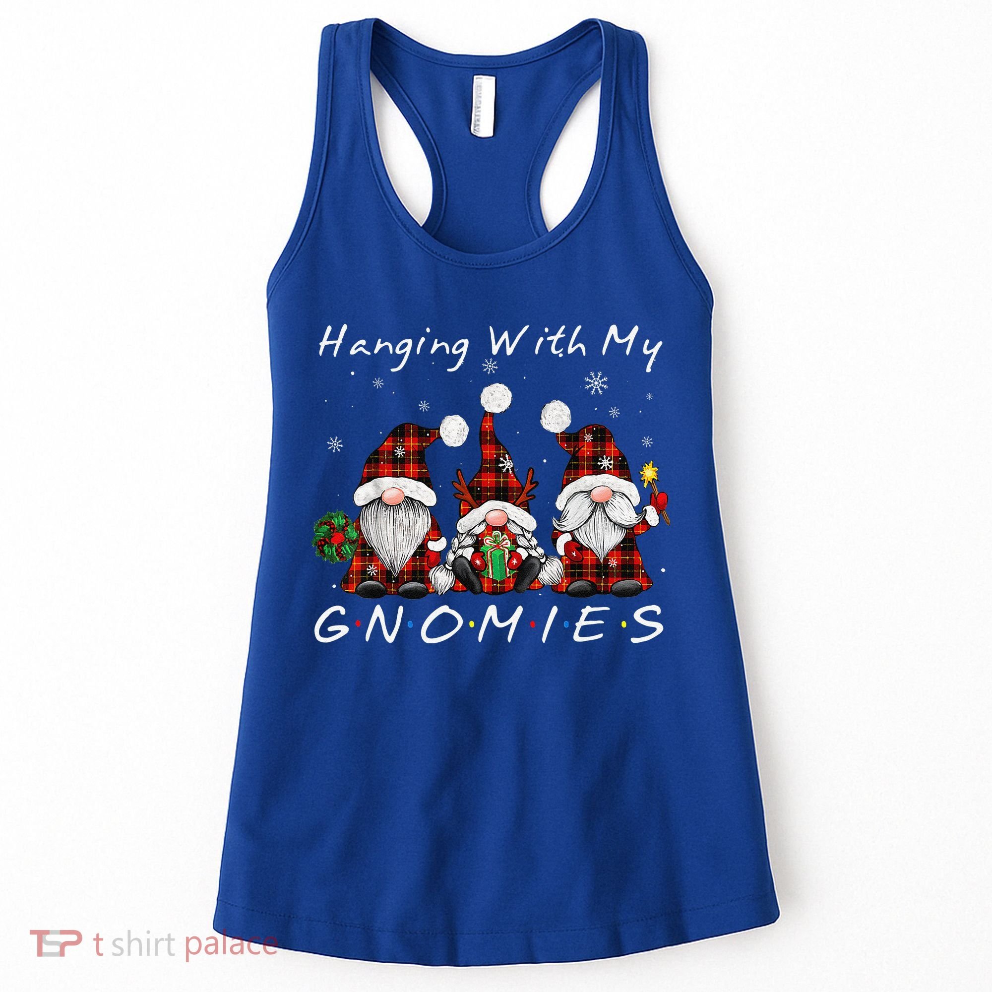 Hanging With My Gnomies Buffalo Red Plaid Christmas Gnome Women's Tank Top