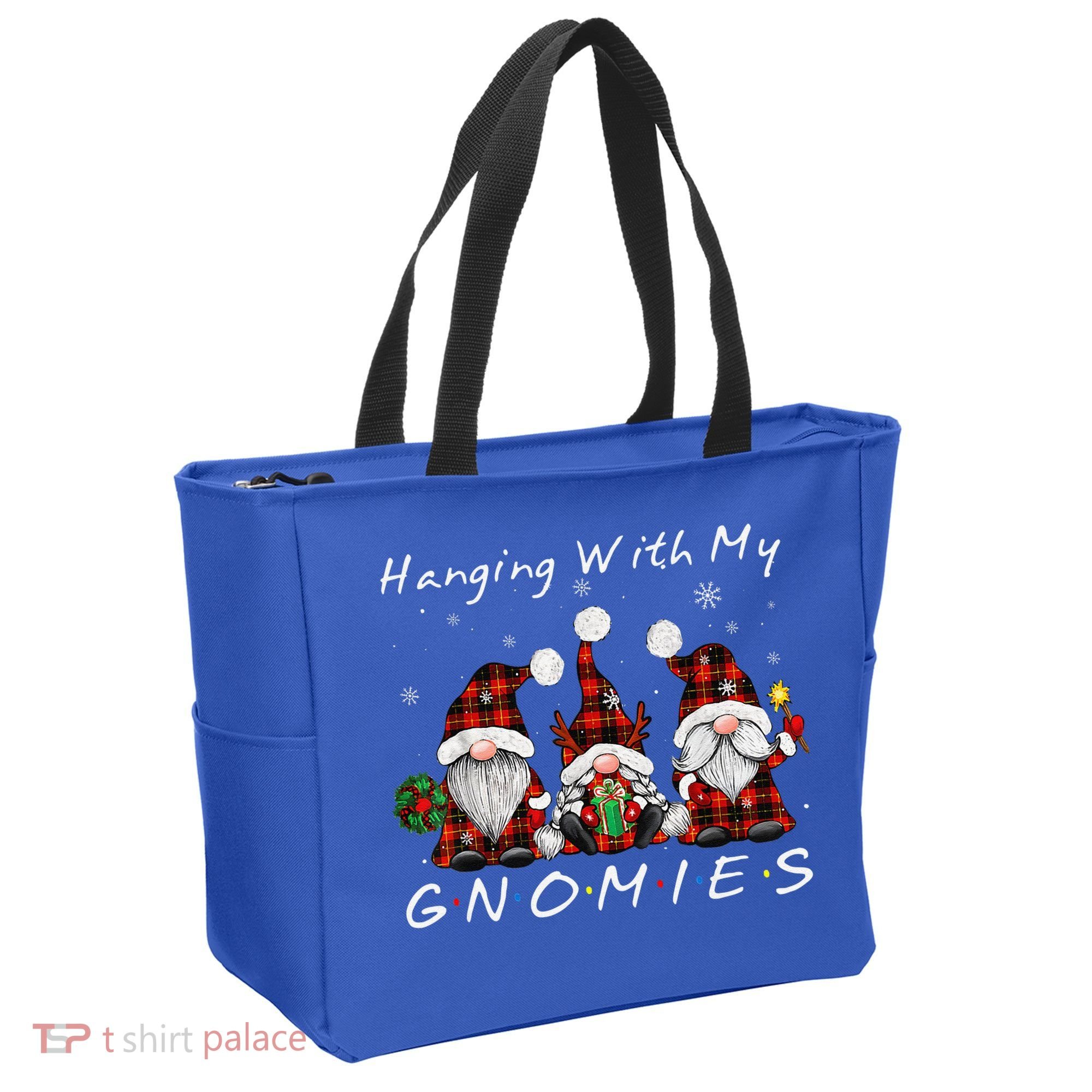 Hanging With My Gnomies Buffalo Red Plaid Christmas Gnome Tote Bag