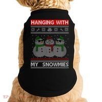Hanging With My Snowmies Ugly Christmas Doggie Tank thumb 0