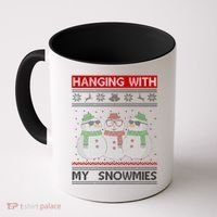 Hanging With My Snowmies Ugly Christmas Coffee Mug thumb 0