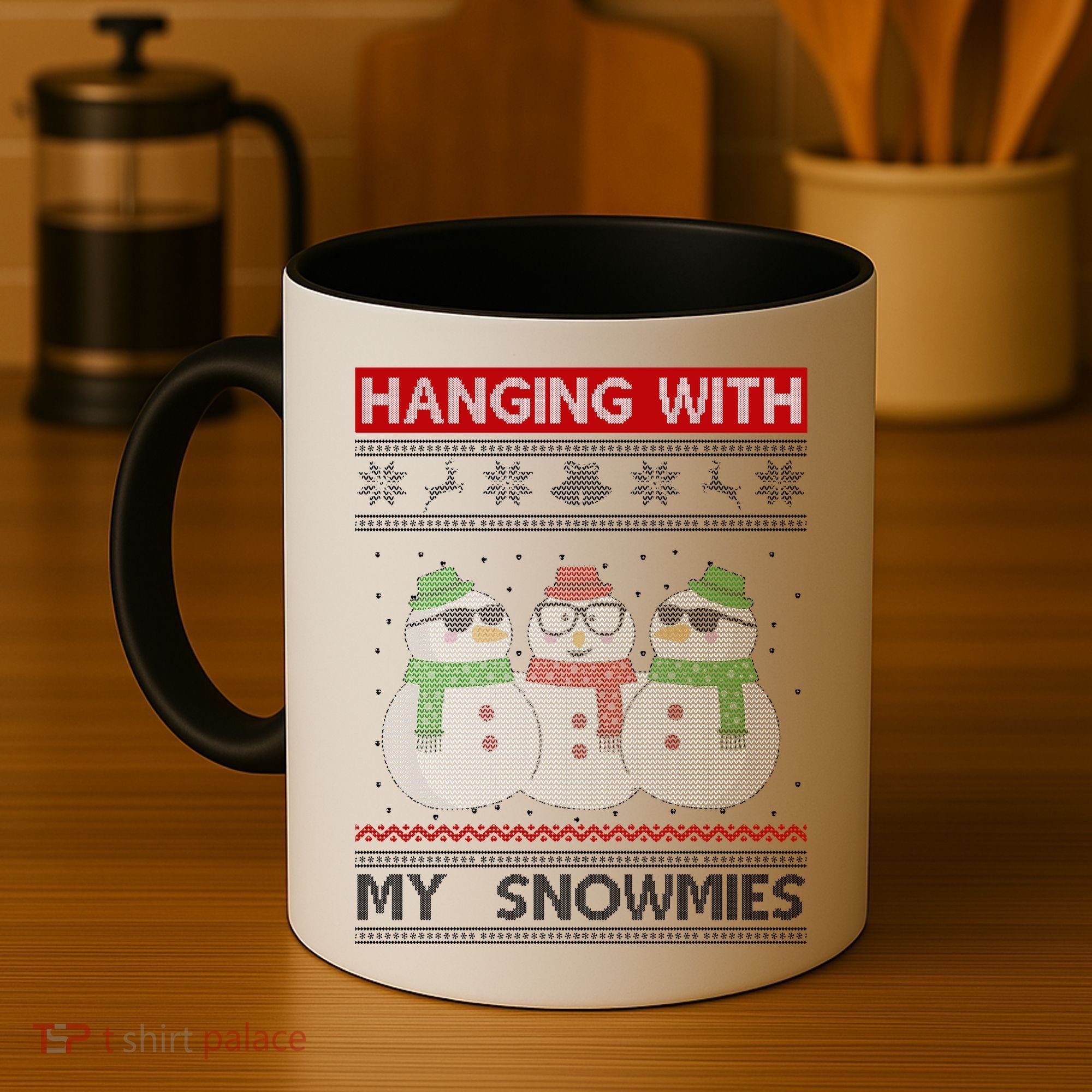 Hanging With My Snowmies Ugly Christmas Coffee Mug