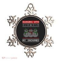Hanging With My Snowmies Ugly Christmas Ornament thumb 0