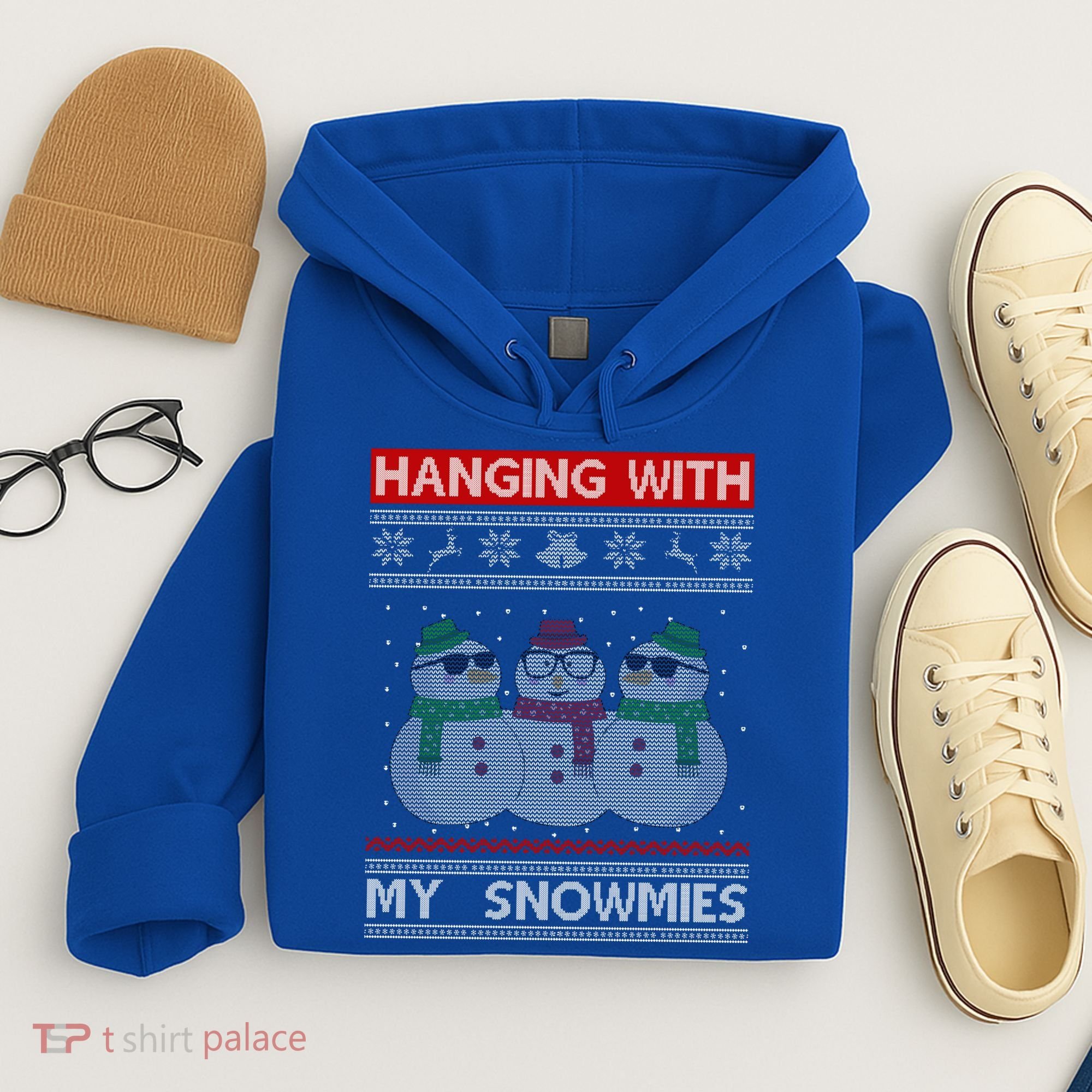 Hanging With My Snowmies Ugly Christmas Hoodie