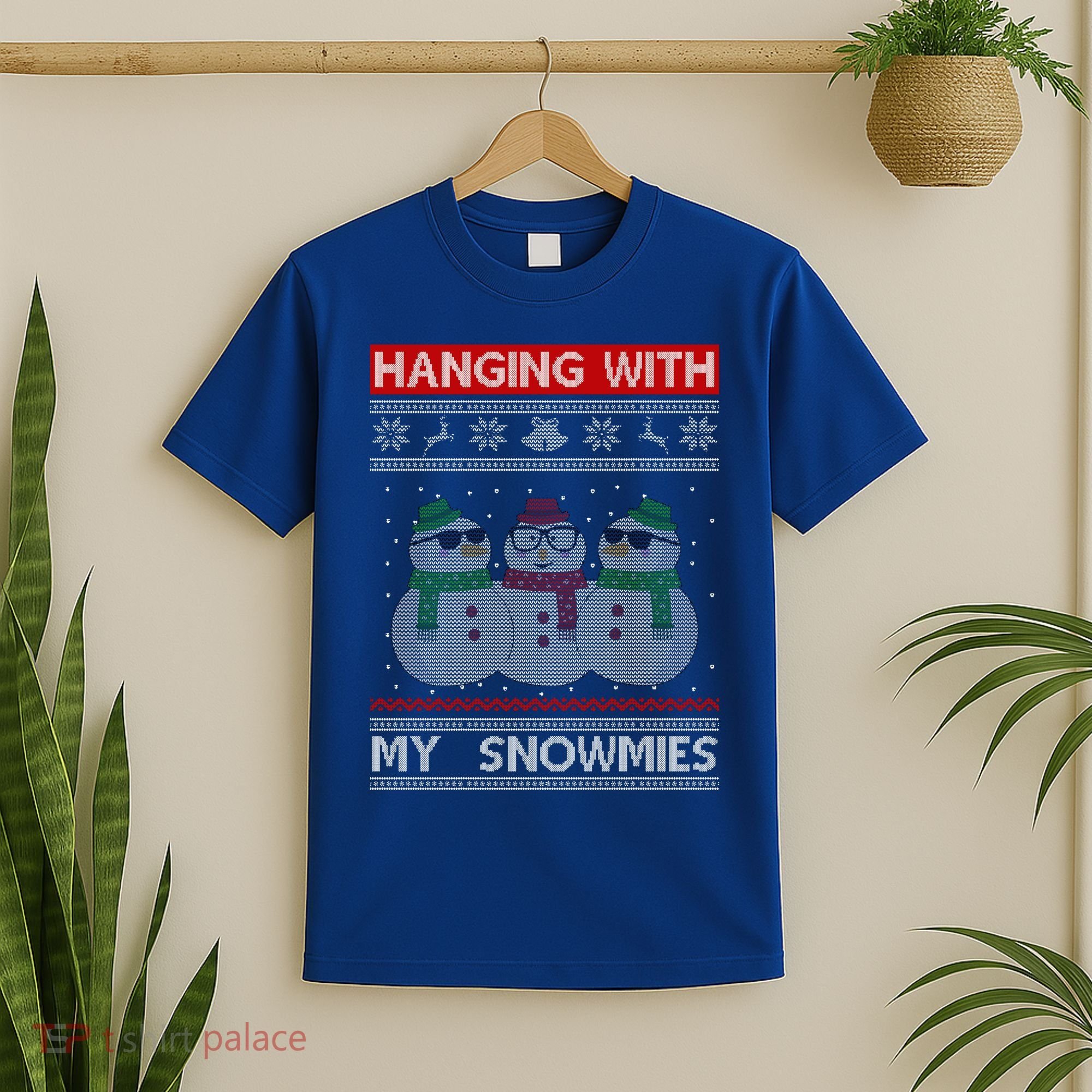 Hanging With My Snowmies Ugly Christmas T-Shirt