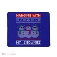 Hanging With My Snowmies Ugly Christmas Mousepad thumb 0