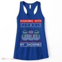 Hanging With My Snowmies Ugly Christmas Women's Tank Top thumb 0
