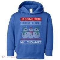 Hanging With My Snowmies Ugly Christmas Toddler Hoodie thumb 0