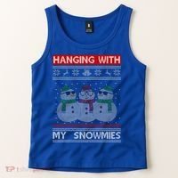 Hanging With My Snowmies Ugly Christmas Tank Top thumb 2