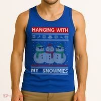 Hanging With My Snowmies Ugly Christmas Tank Top thumb 3
