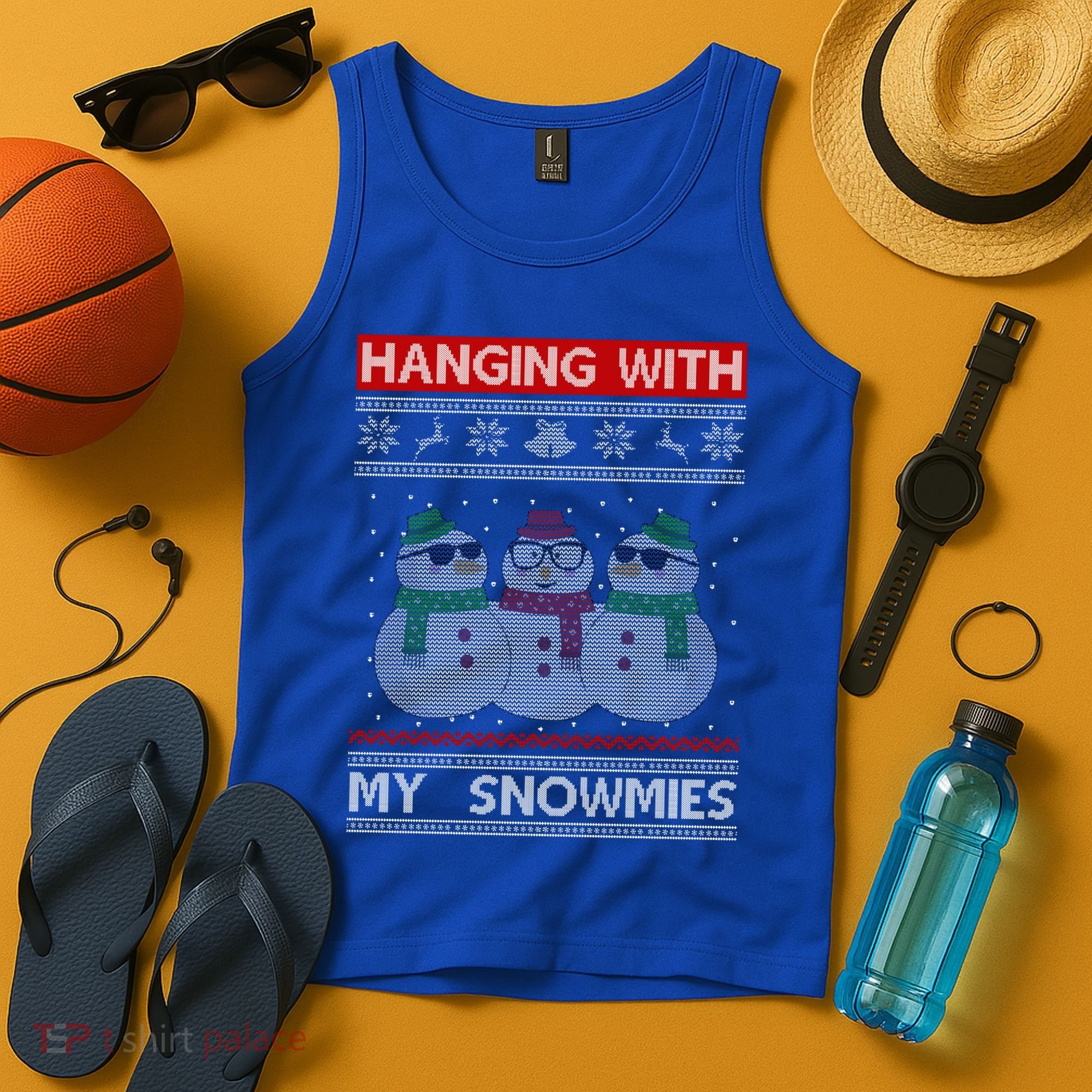 Hanging With My Snowmies Ugly Christmas Tank Top
