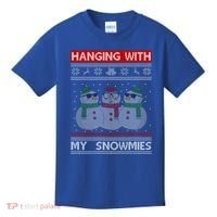 Hanging With My Snowmies Ugly Christmas Kids T-Shirt thumb 0