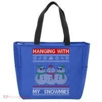 Hanging With My Snowmies Ugly Christmas Tote Bag thumb 0