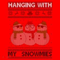 Hanging With My Snowmies Ugly Christmas Santa Hat thumb 1