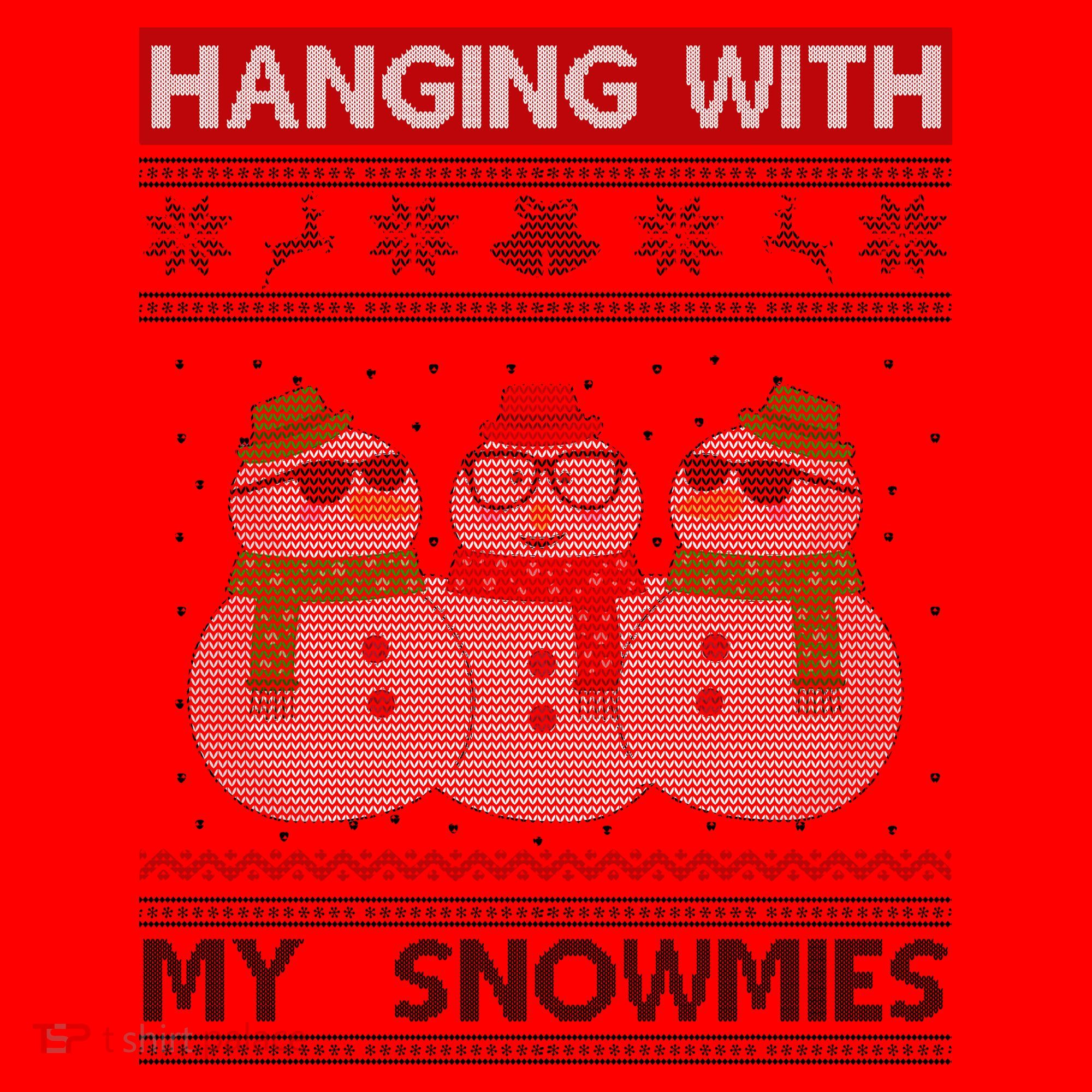 Hanging With My Snowmies Ugly Christmas Santa Hat
