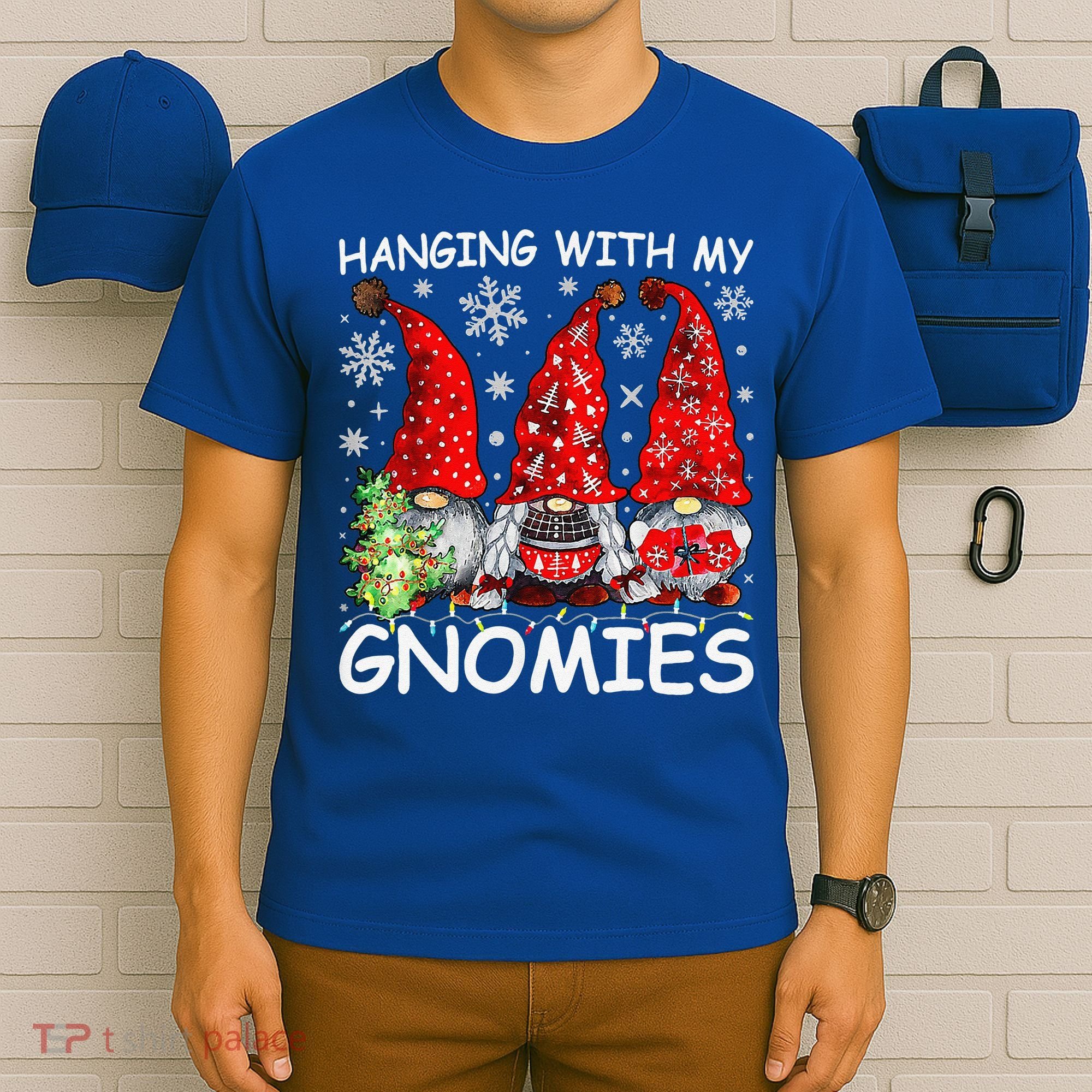 Hanging With My Gnomies Funny Christmas Pajamas Family T-Shirt