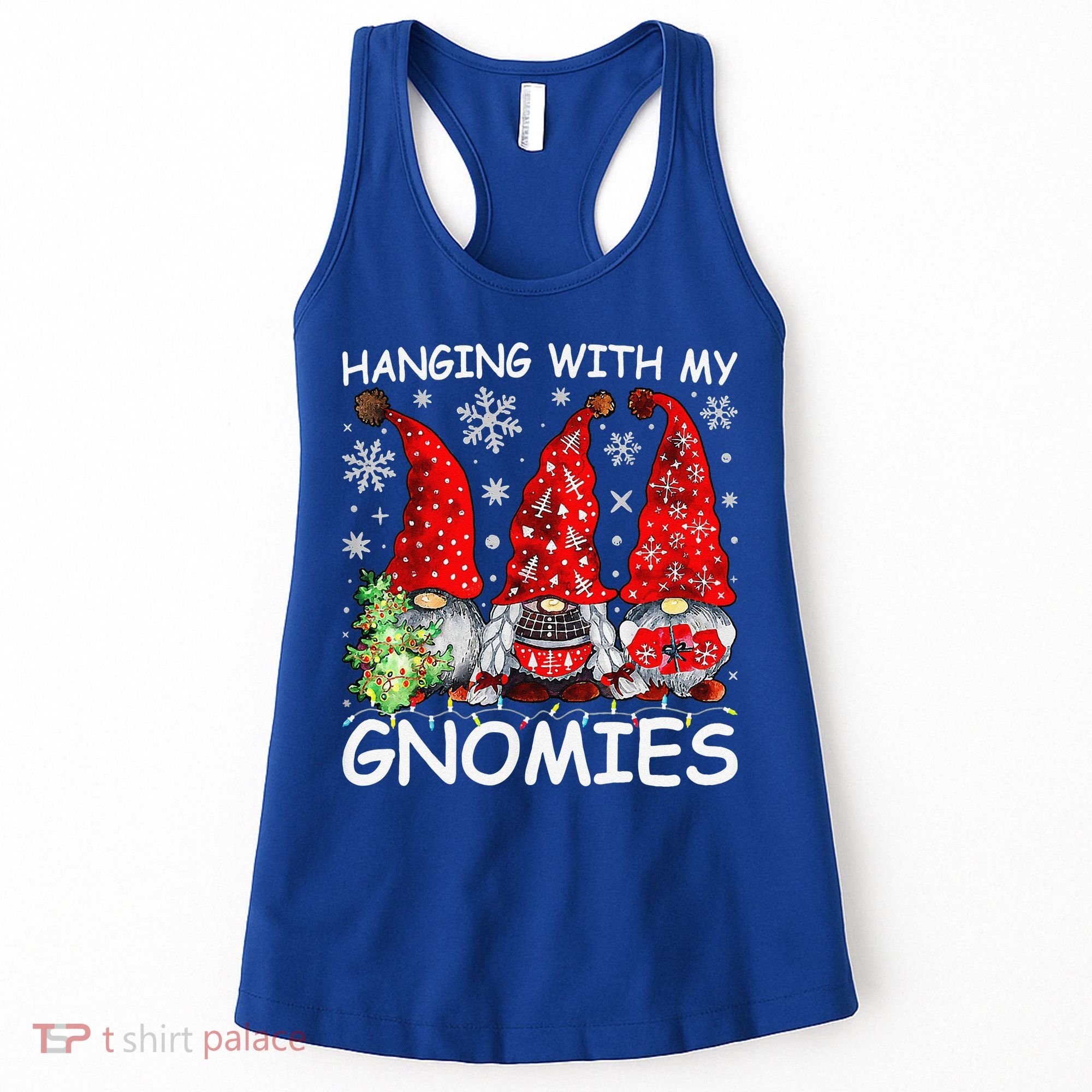 Hanging With My Gnomies Funny Christmas Pajamas Family Women's Tank Top