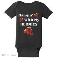 Hangin With My Hermies Funny Hermit Crab Lover Baby Bodysuit thumb 0