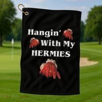 Hangin With My Hermies Funny Hermit Crab Lover Golf Towel thumb 1