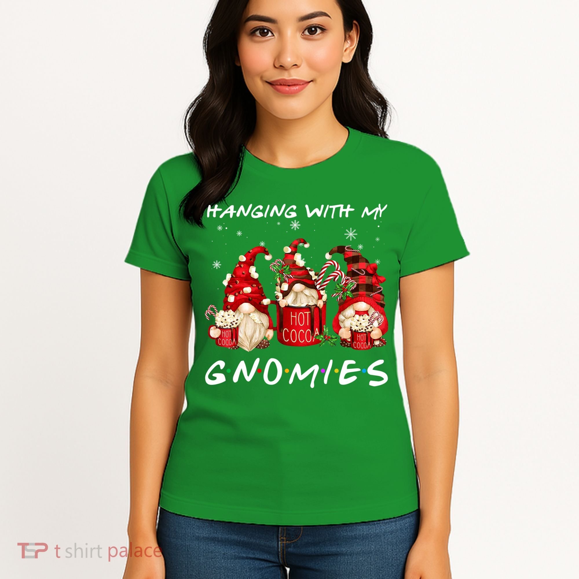 Hanging With My Gnomies Hot Cocoa Gnomes Chocolate Christmas Women's T-Shirt
