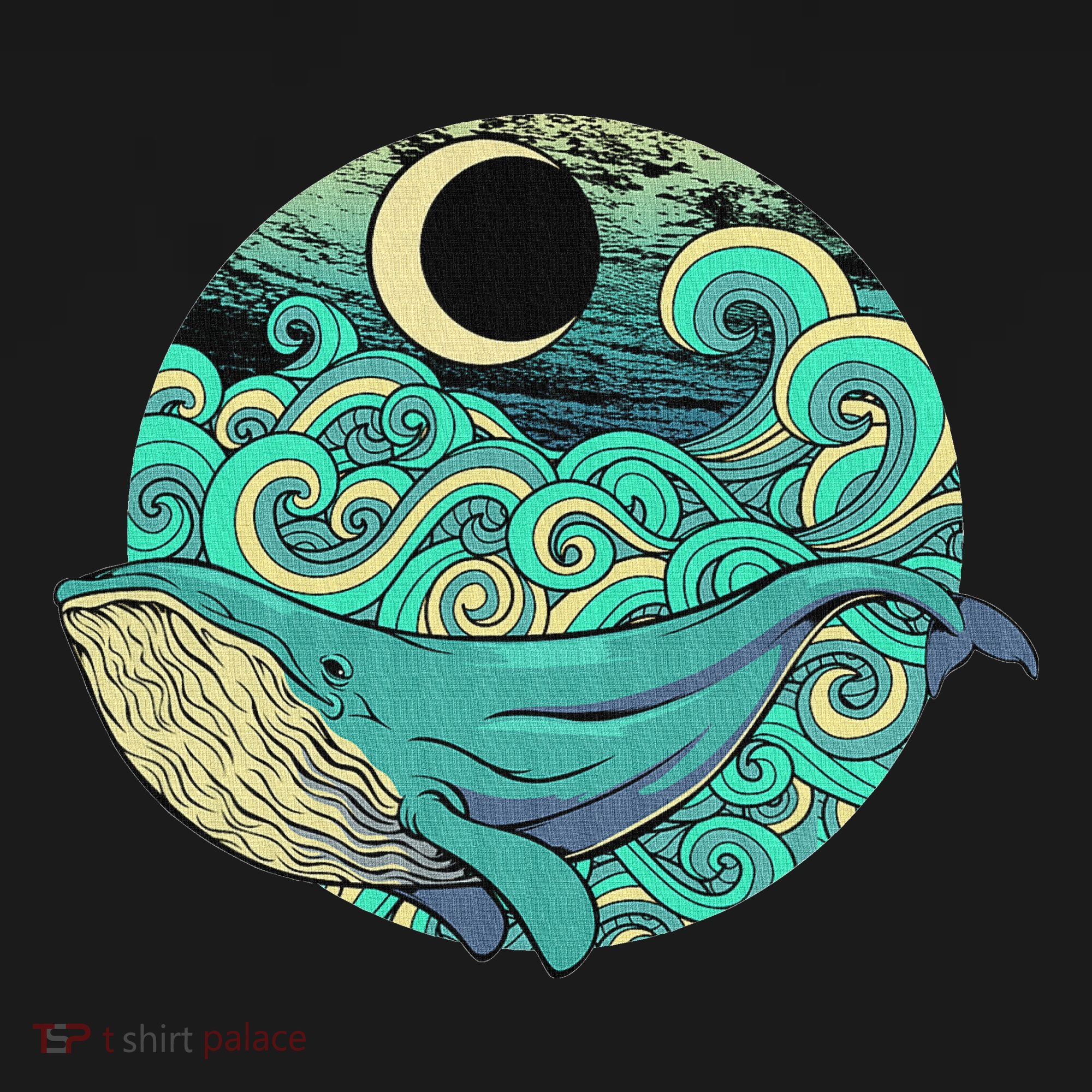 Humpback Whale Marine Life Ocean Nature Sea Blue Waves Moon Bucket Hat