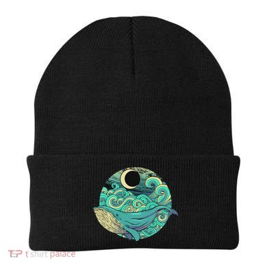 Humpback Whale Marine Life Ocean Nature Sea Blue Waves Moon Beanie