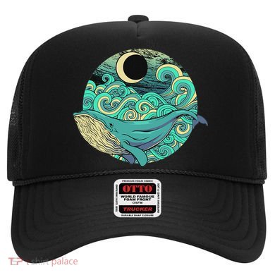 Humpback Whale Marine Life Ocean Nature Sea Blue Waves Moon Hat
