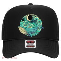 Humpback Whale Marine Life Ocean Nature Sea Blue Waves Moon Hat thumb 0