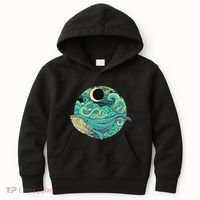Humpback Whale Marine Life Ocean Nature Sea Blue Waves Moon Kids Hoodie thumb 0