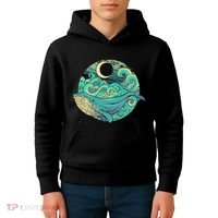 Humpback Whale Marine Life Ocean Nature Sea Blue Waves Moon Kids Hoodie thumb 4